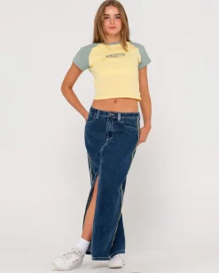 Shop Flip Mommy Low Rise Denim Maxi Skirt Womens Skirts