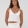 Store Florence V Neck Knit Cami Crop Top Womens Overswim