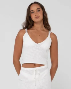 Store Florence V Neck Knit Cami Crop Top Womens Overswim