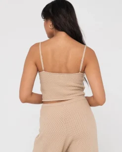 Flash Sale Florence V Neck Knit Cami Crop Top Womens Overswim