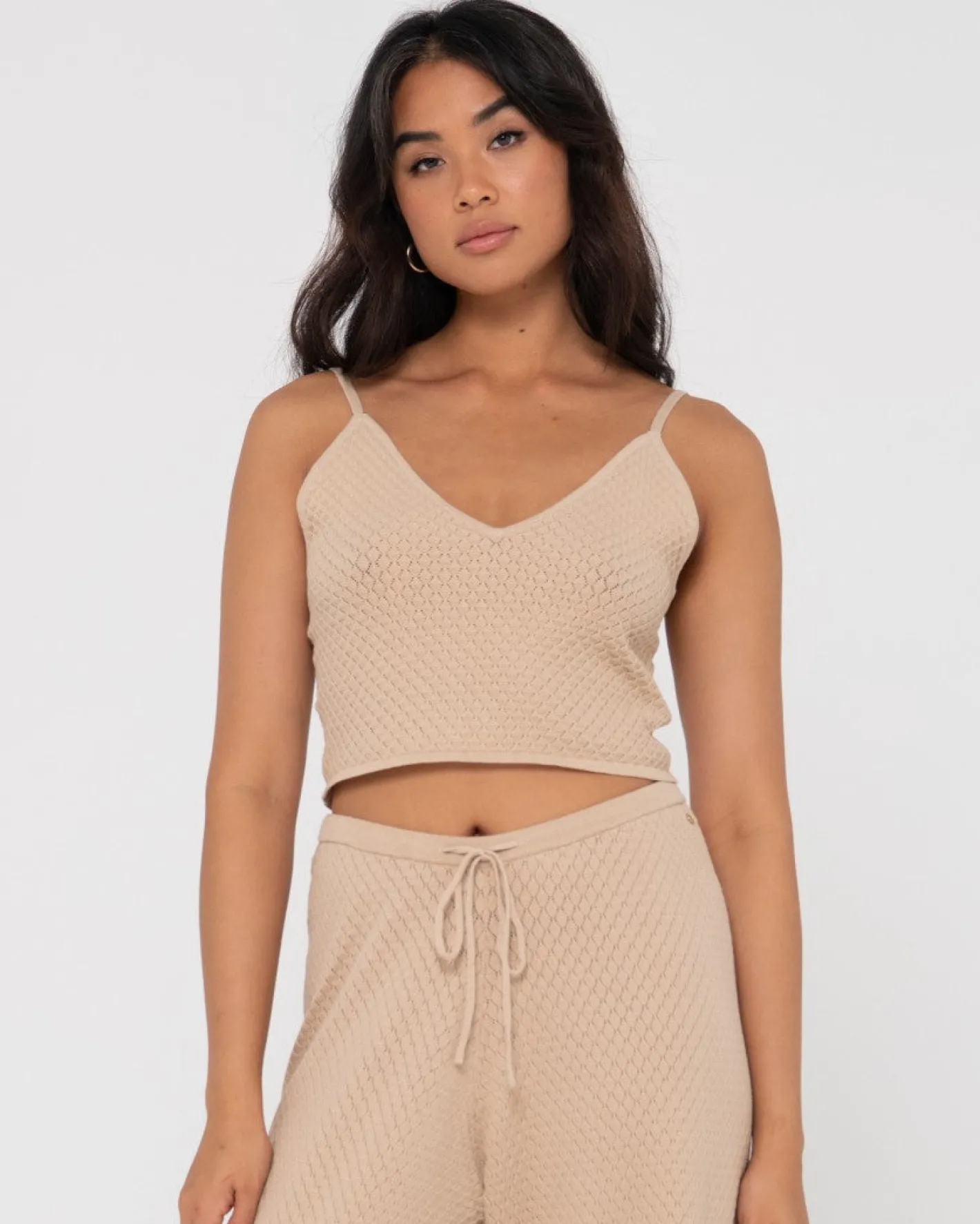 Flash Sale Florence V Neck Knit Cami Crop Top Womens Overswim