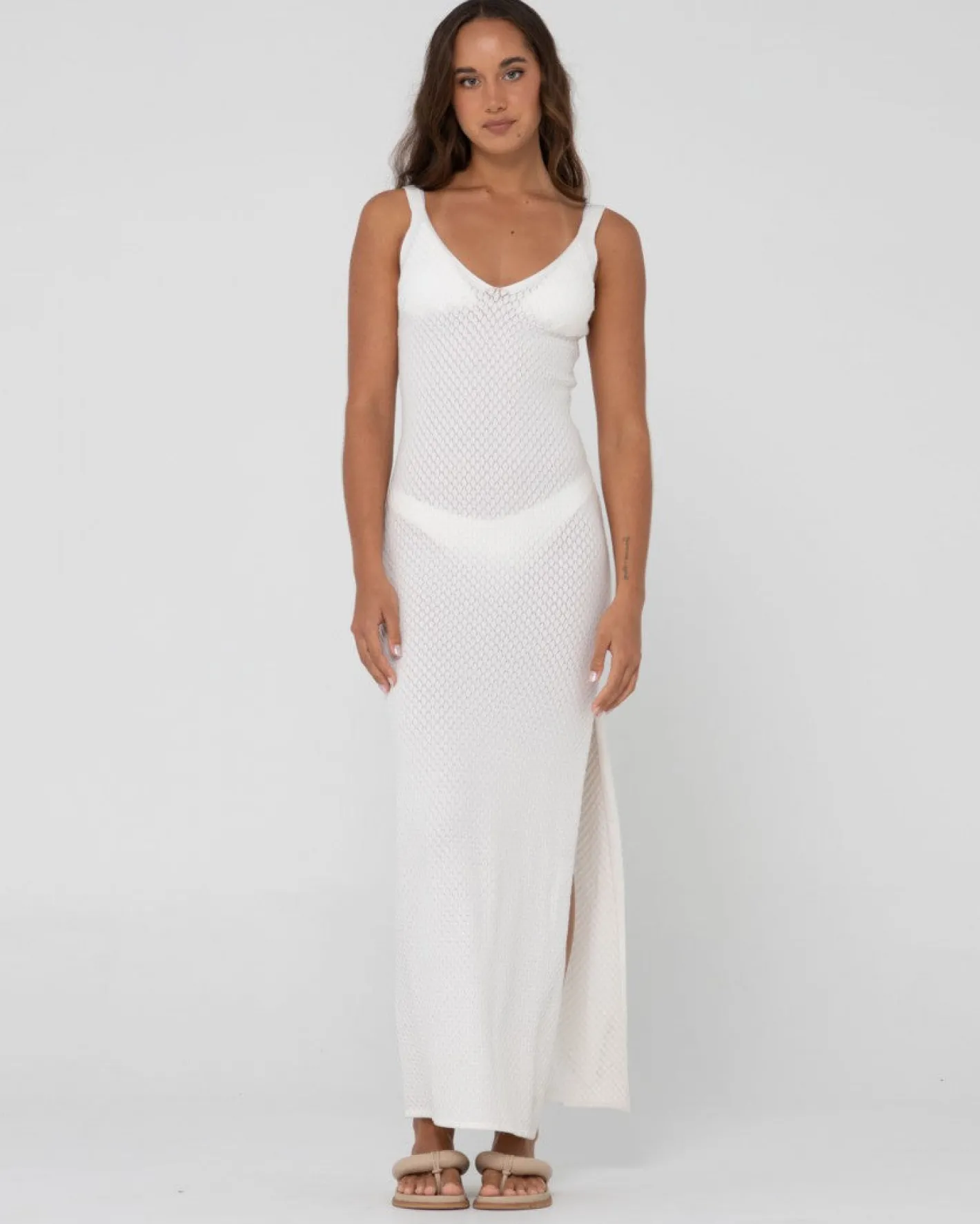 Sale Florence V Neck Knit Slip Maxi Dress Womens Maxi Dresses