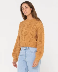 Store Folktale Relaxed Fit Chunky Crop Knit Womens Knitwear