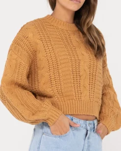 Store Folktale Relaxed Fit Chunky Crop Knit Womens Knitwear