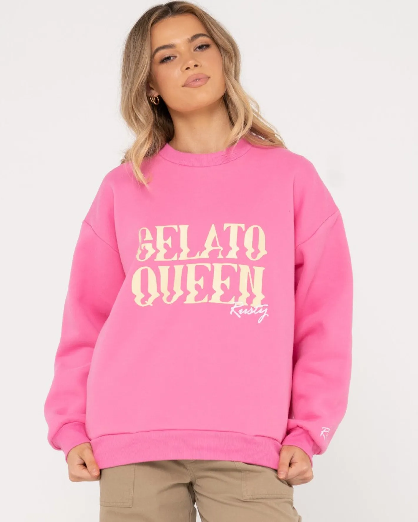 Store Gelato Queen Oversize Crew Fleece Womens Hoodies & Fleece