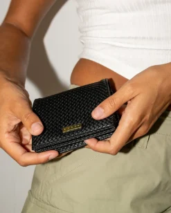 Online Georgie Woven Card Case Womens Wallets & Purses