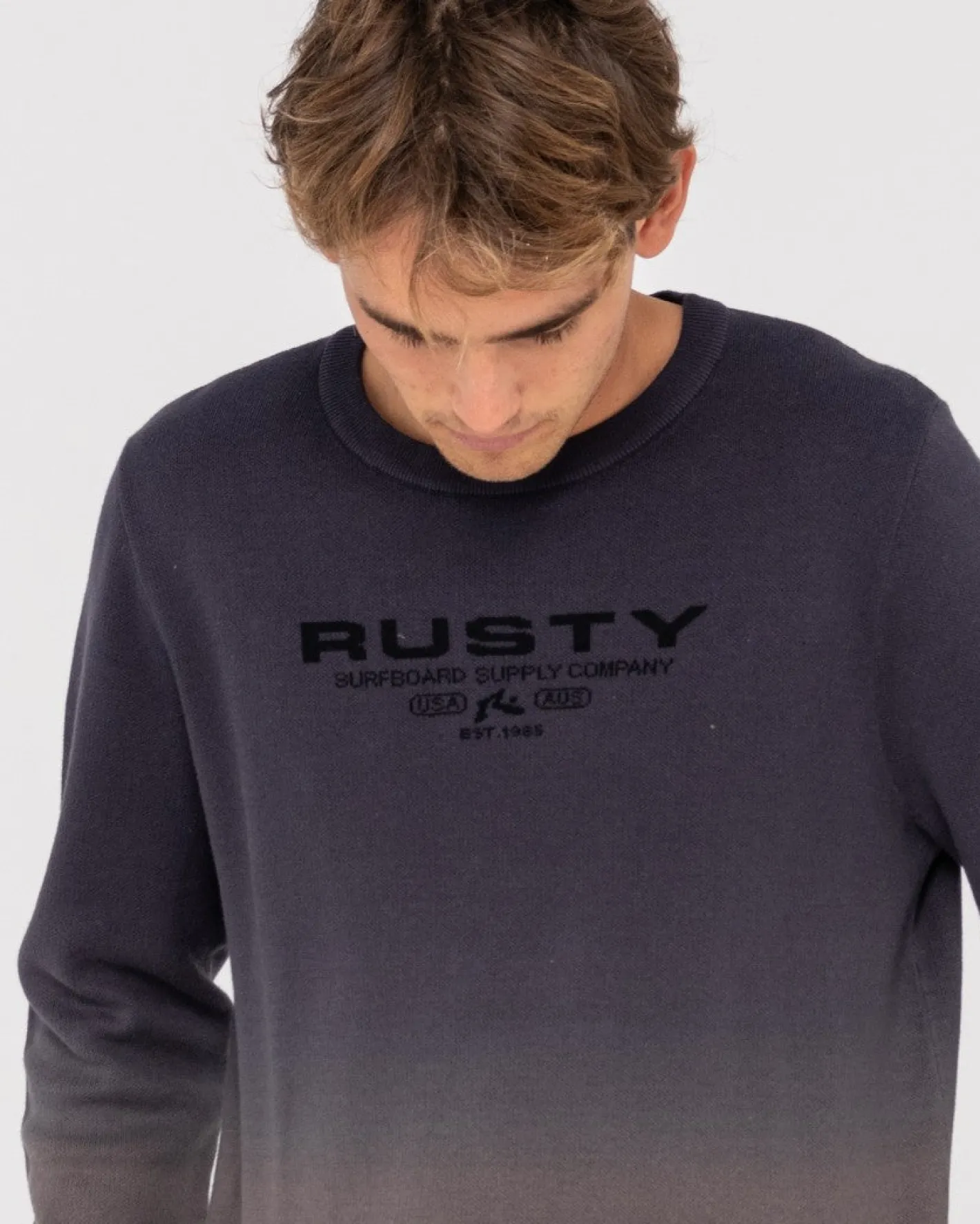 Shop Gradient Ho-Stack Crew Knit Mens Knitwear