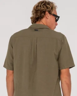 Cheap Greaser Overtone Short Sleeve Linen Shirt Mens Shirts