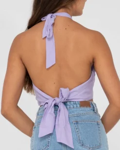 Flash Sale Harlet Twisted Halter Crop Top Womens Fashion Tops