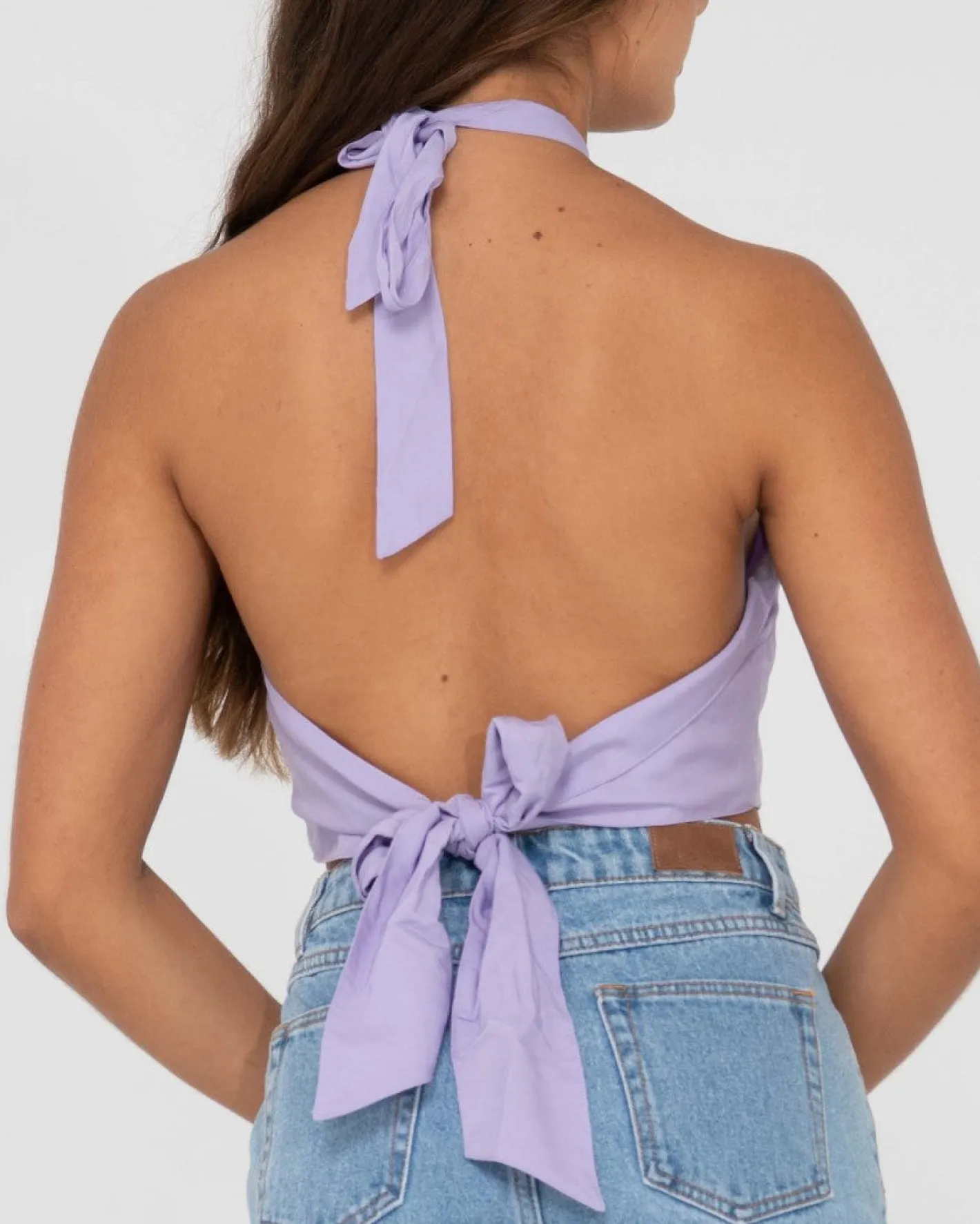 Flash Sale Harlet Twisted Halter Crop Top Womens Fashion Tops