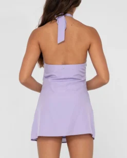 Store Harlet Twisted Halter Mini Dress Womens Mini Dresses