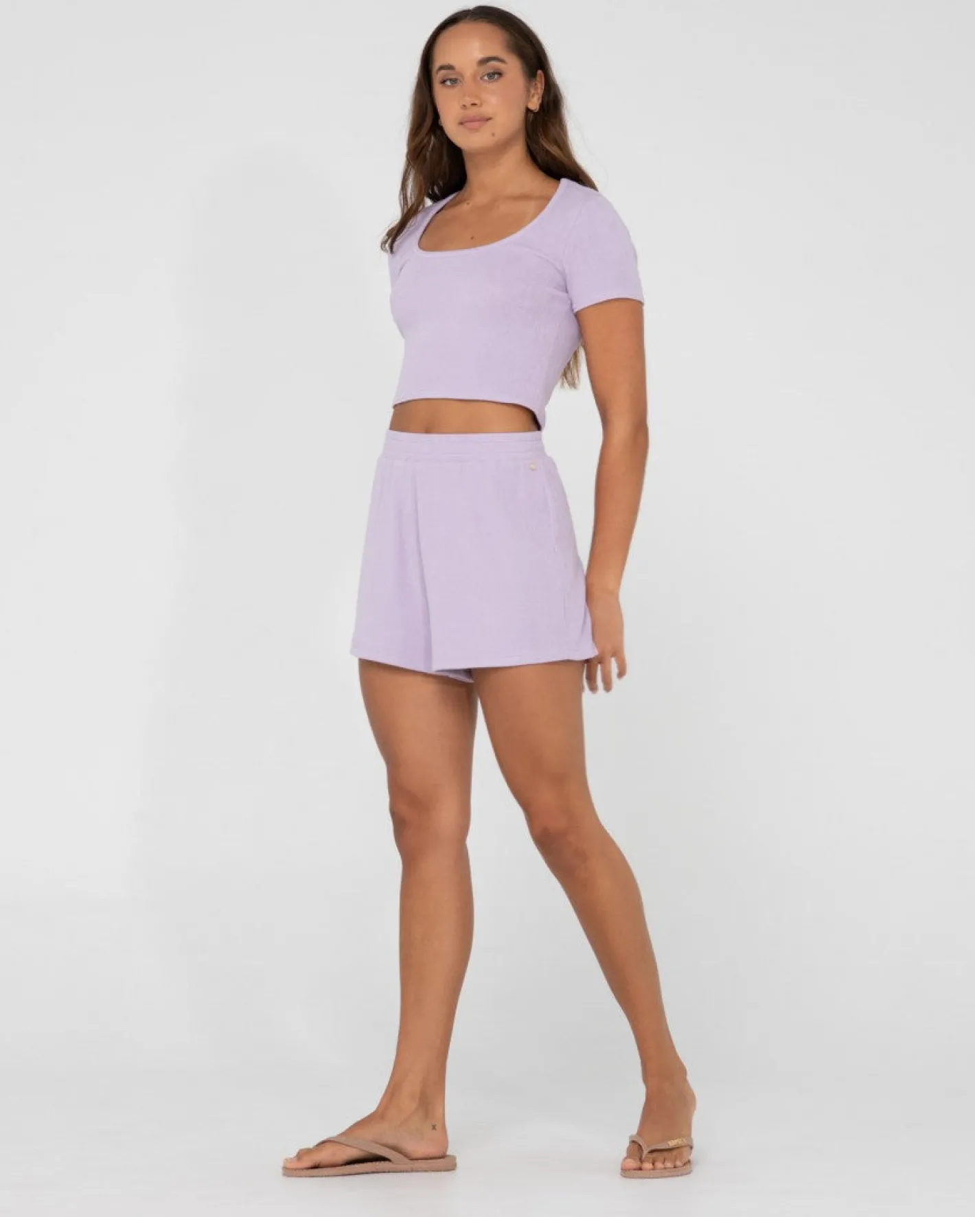 Sale Harlo Elastic High Waisted Lounge Short Womens Shorts