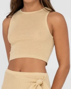 Best Harri Ribbed Knit Crop Tank Top Womens Fashion Tops