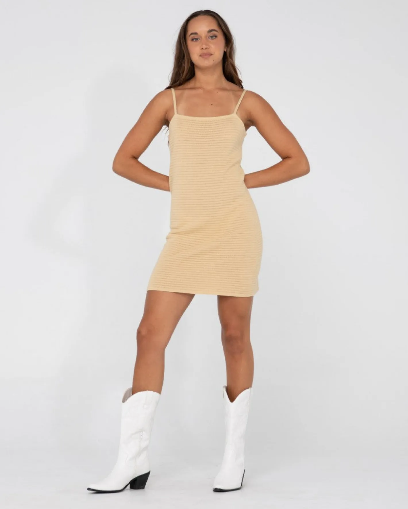 Flash Sale Harri Ribbed Knit Mini Slip Dress Womens Mini Dresses