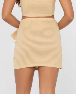 Best Harri Ribbed Knit Sarong Mini Skirt Womens Skirts