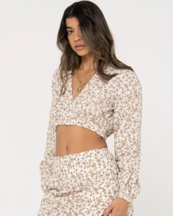 Best Harvey Long Sleeve Crop Womens Fashion Tops