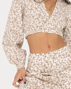 Best Harvey Long Sleeve Crop Womens Fashion Tops