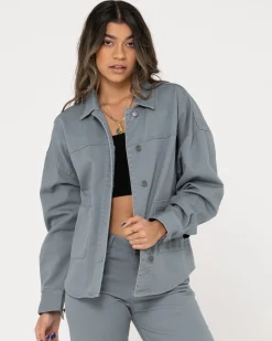 Clearance Haze Long Sleeve Overshirt Womens Fashion Tops