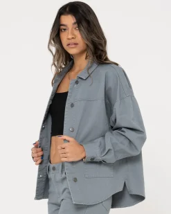 Clearance Haze Long Sleeve Overshirt Womens Fashion Tops