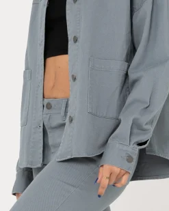 Cheap Haze Long Sleeve Overshirt Womens Shirts