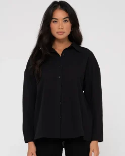 Best Sale Heather Oversized Shirt Womens Shirts
