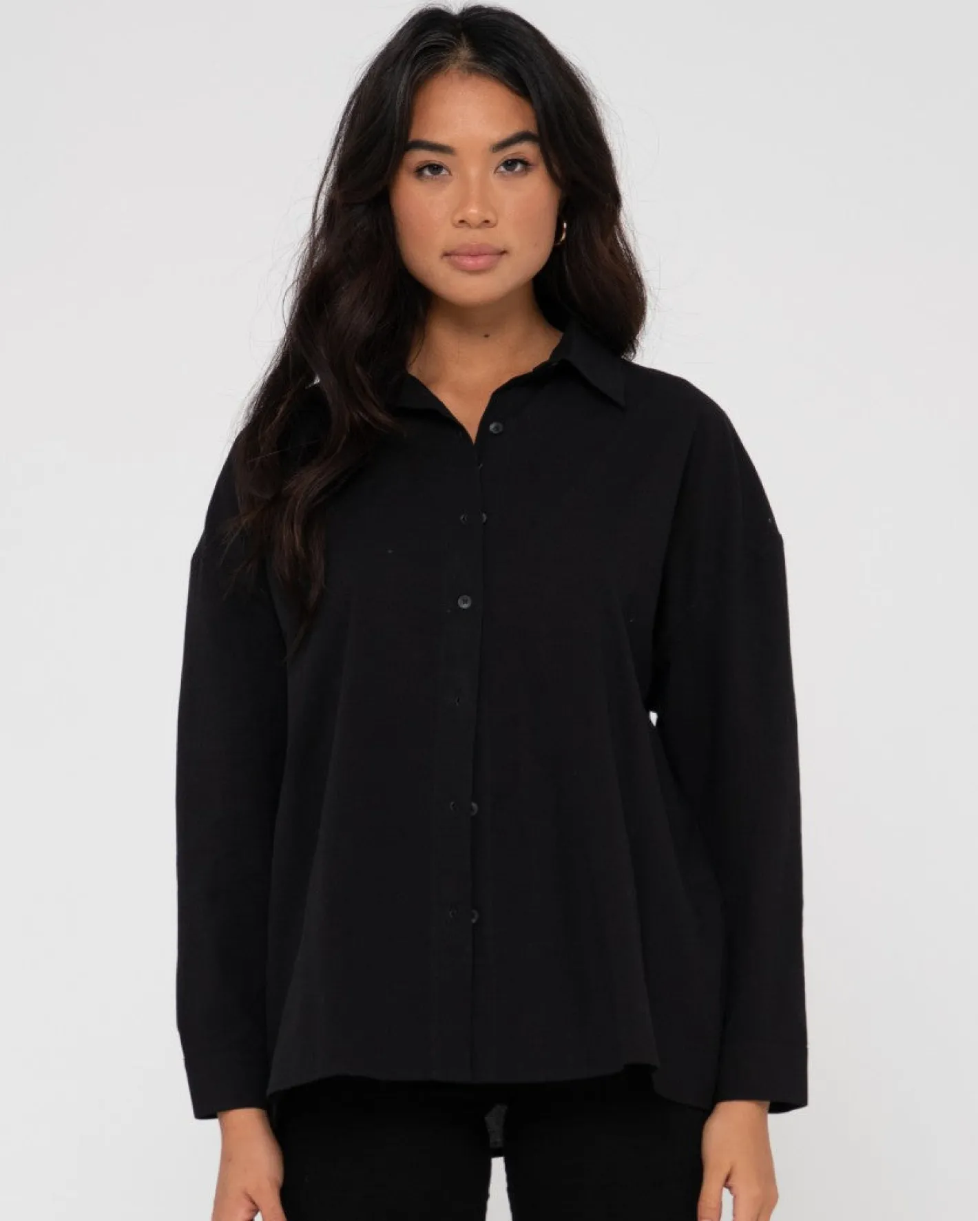 Sale Heather Oversized Shirt Womens Fashion Tops