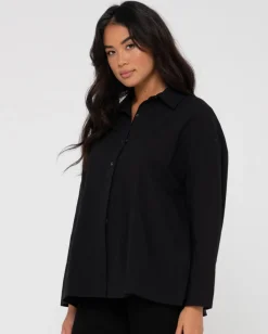 Best Sale Heather Oversized Shirt Womens Shirts