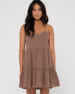 Outlet Heather Tiered Slip Dress Womens Mini Dresses
