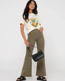 Best High Waisted Flare Cord Pant Womens Pants