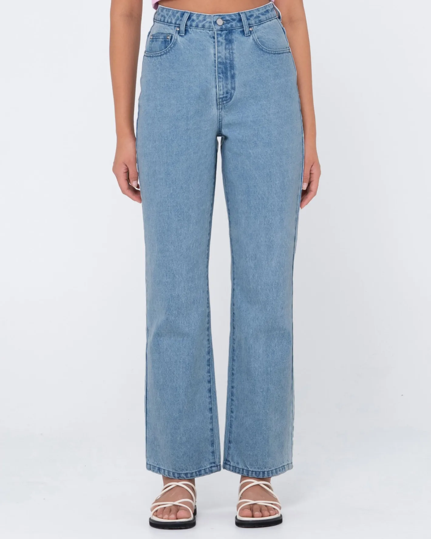 Fashion High Waisted Straight Jean Womens Pants