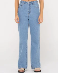 Fashion High Waisted Straight Jean Womens Pants