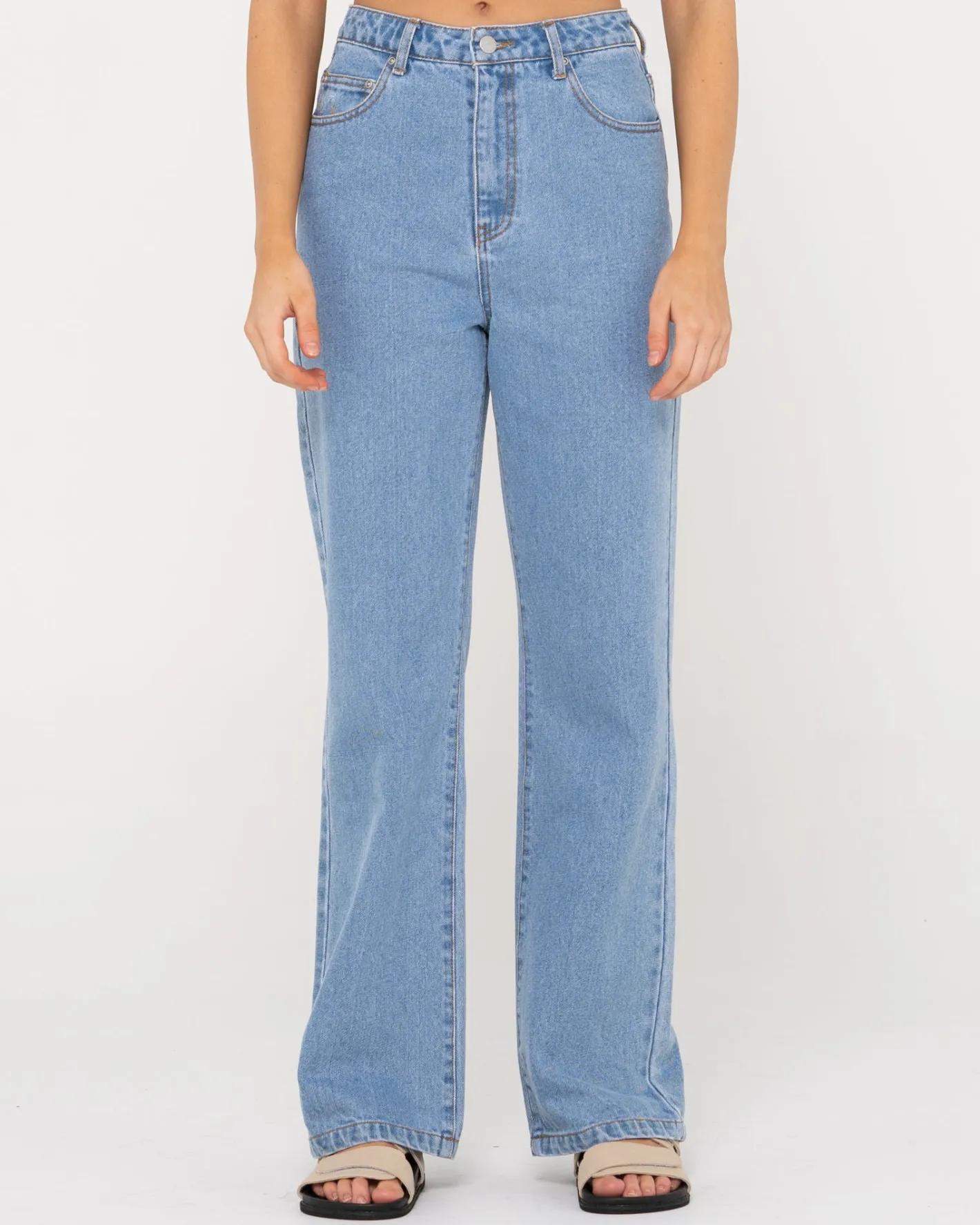 Fashion High Waisted Straight Jean Womens Pants