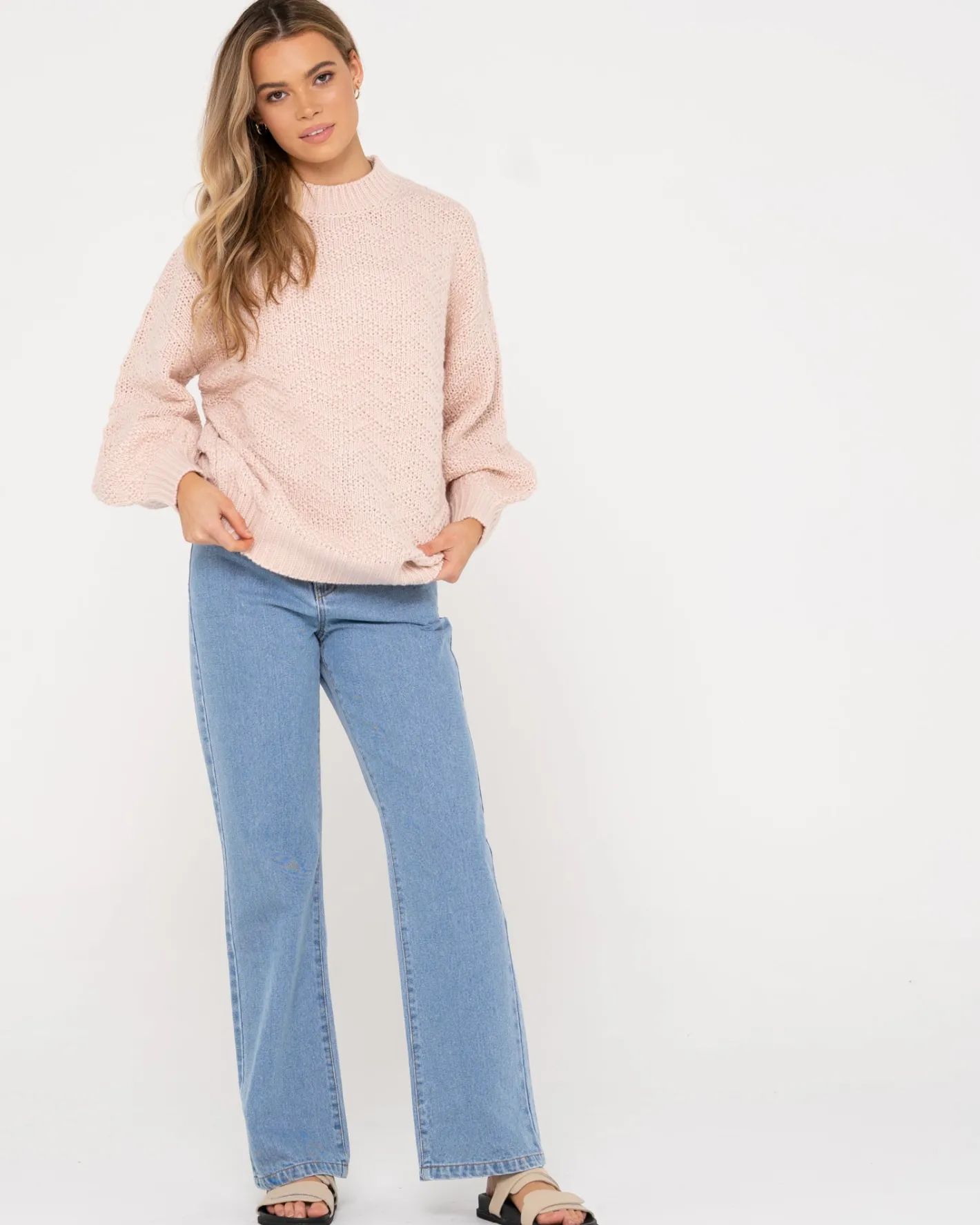 Fashion High Waisted Straight Jean Womens Pants
