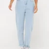 New High Waisted Straight Mom Jean Womens Denim