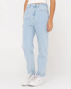New High Waisted Straight Mom Jean Womens Denim