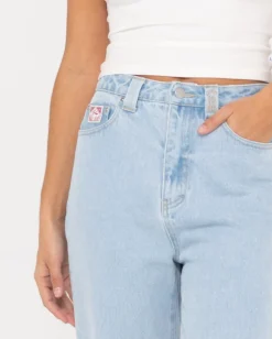 New High Waisted Straight Mom Jean Womens Denim