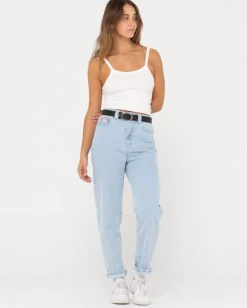 Cheap High Waisted Straight Mom Jean Womens Pants