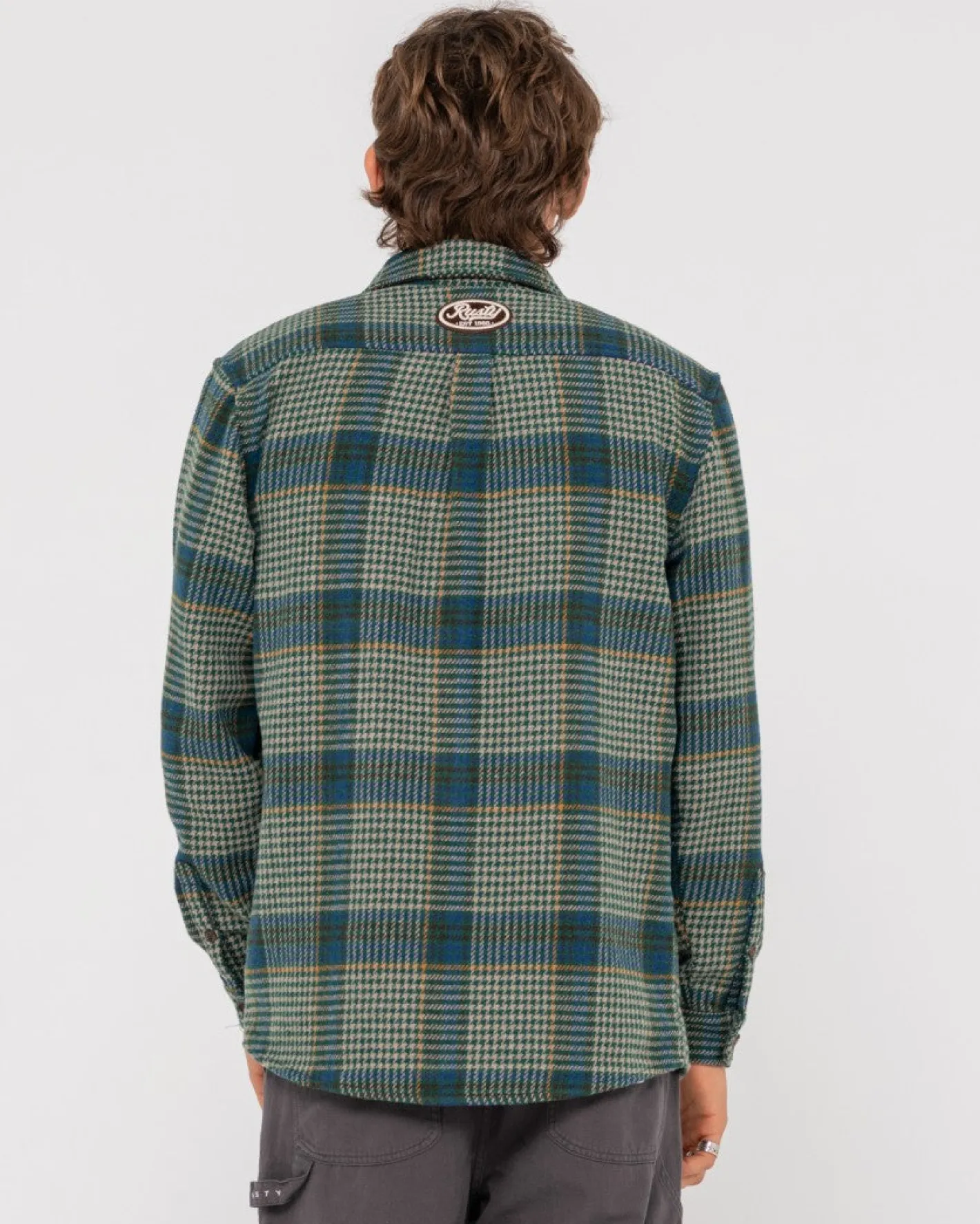 Fashion Houndstooth Overshirt Mens Hoodies & Fleece
