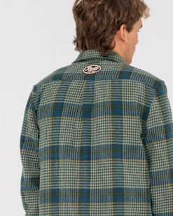 Fashion Houndstooth Overshirt Mens Hoodies & Fleece