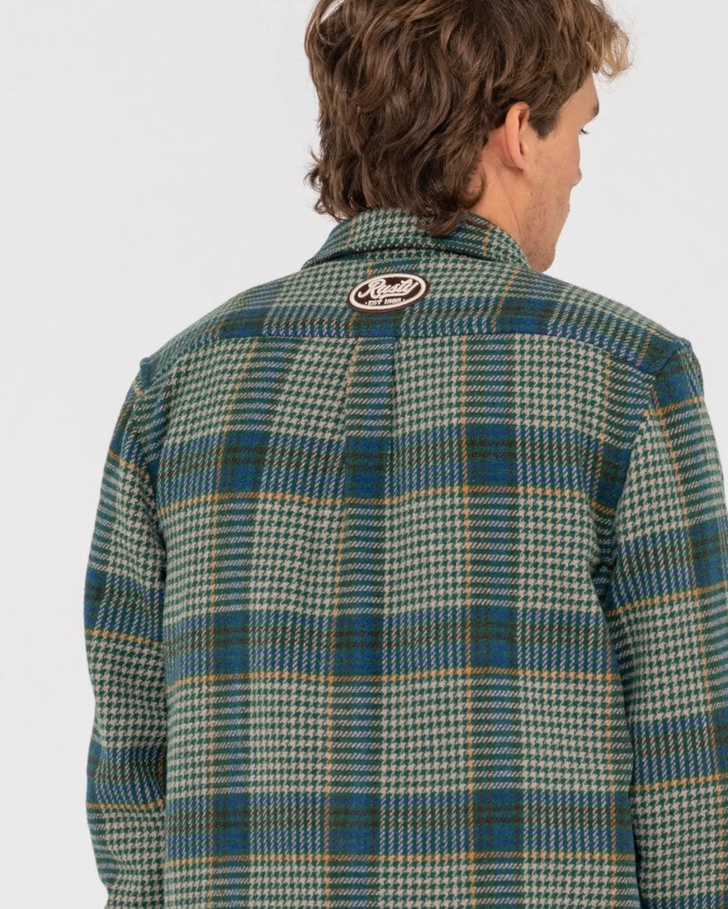 Fashion Houndstooth Overshirt Mens Hoodies & Fleece