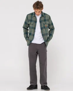 Fashion Houndstooth Overshirt Mens Hoodies & Fleece