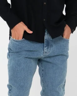 Outlet Indi Slim Fit 5 Pocket Jean Mens Denim