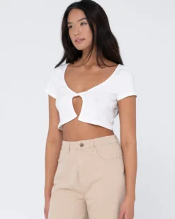 Online Kenz Twisted Short Sleeve Top Womens Fashion Tops