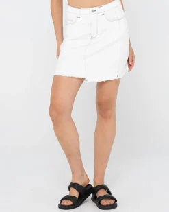 Shop La Serena Frayed High Waisted Mini Skirt Womens Skirts