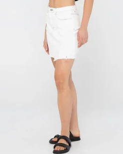 Shop La Serena Frayed High Waisted Mini Skirt Womens Skirts
