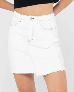 Shop La Serena Frayed High Waisted Mini Skirt Womens Skirts