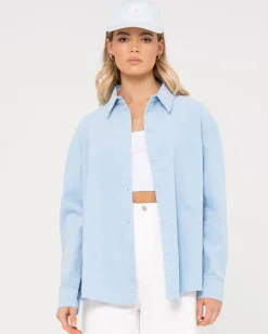 Shop Lana Mini Cord Shirt Womens Fashion Tops