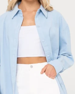 Shop Lana Mini Cord Shirt Womens Fashion Tops