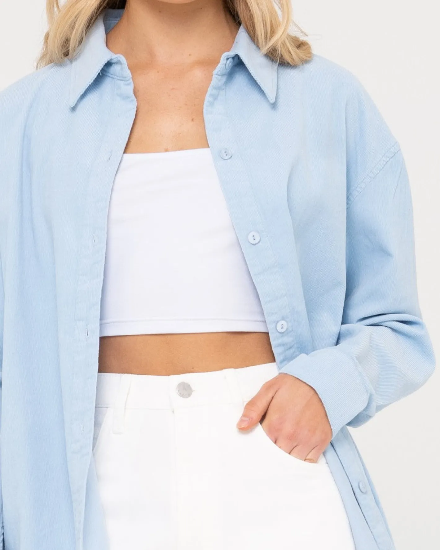 Shop Lana Mini Cord Shirt Womens Fashion Tops