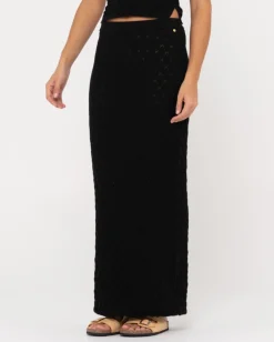 Cheap Leo Crotchet Knit Maxi Skirt Womens Skirts